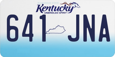 KY license plate 641JNA