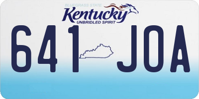 KY license plate 641JOA