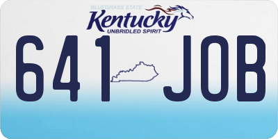 KY license plate 641JOB
