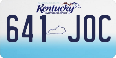 KY license plate 641JOC