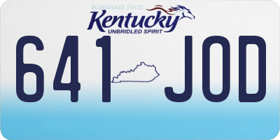 KY license plate 641JOD