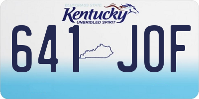 KY license plate 641JOF