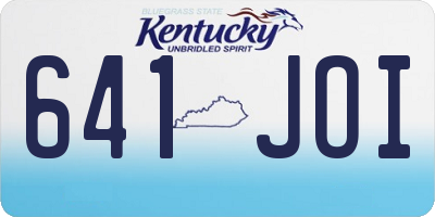 KY license plate 641JOI