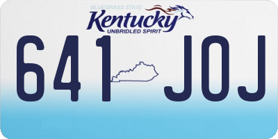 KY license plate 641JOJ