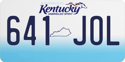 KY license plate 641JOL