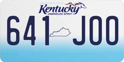 KY license plate 641JOO