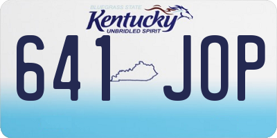 KY license plate 641JOP