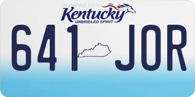 KY license plate 641JOR