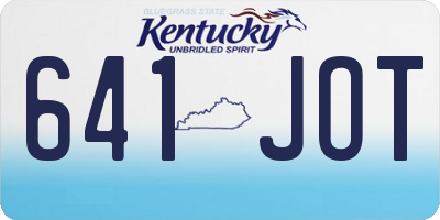 KY license plate 641JOT