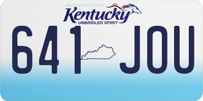 KY license plate 641JOU