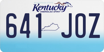 KY license plate 641JOZ