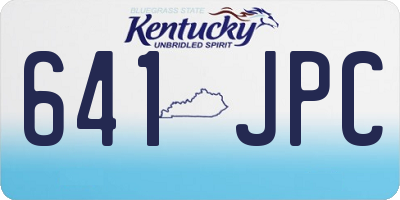 KY license plate 641JPC