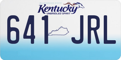 KY license plate 641JRL