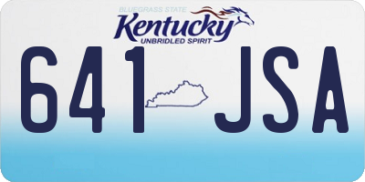 KY license plate 641JSA