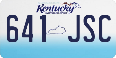 KY license plate 641JSC