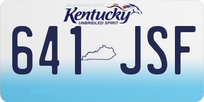KY license plate 641JSF
