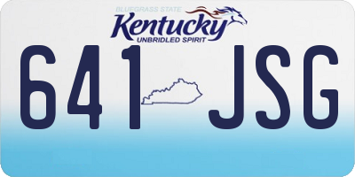 KY license plate 641JSG