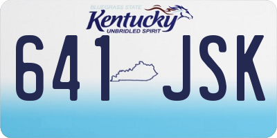 KY license plate 641JSK