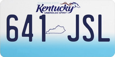 KY license plate 641JSL