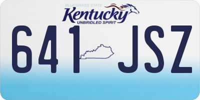 KY license plate 641JSZ