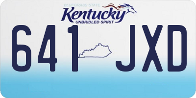 KY license plate 641JXD