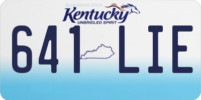 KY license plate 641LIE