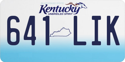 KY license plate 641LIK
