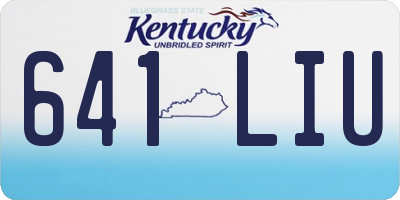 KY license plate 641LIU