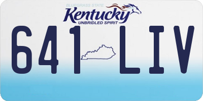 KY license plate 641LIV