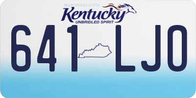 KY license plate 641LJO