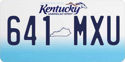 KY license plate 641MXU
