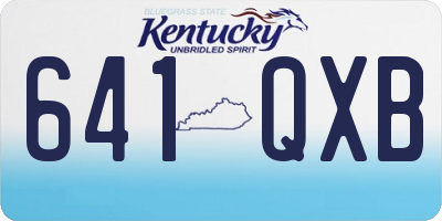 KY license plate 641QXB