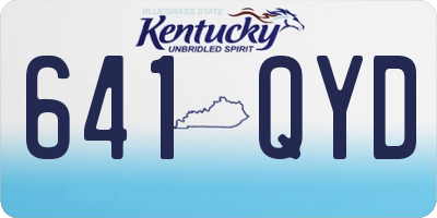 KY license plate 641QYD