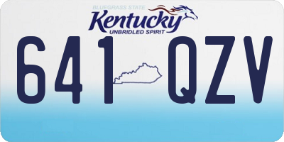 KY license plate 641QZV