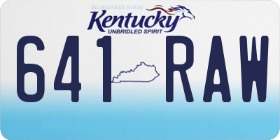 KY license plate 641RAW