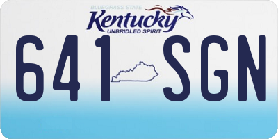 KY license plate 641SGN