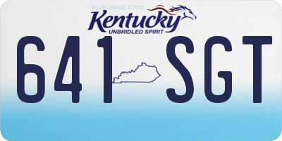 KY license plate 641SGT