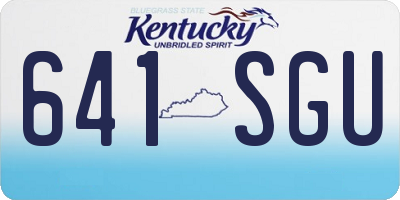 KY license plate 641SGU