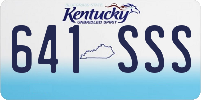 KY license plate 641SSS