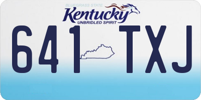 KY license plate 641TXJ