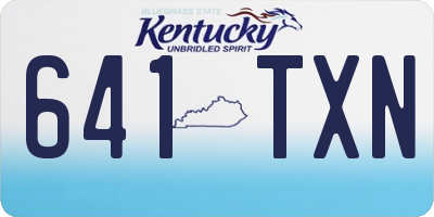 KY license plate 641TXN