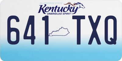 KY license plate 641TXQ