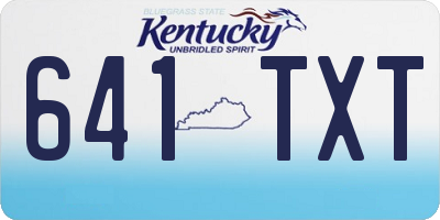 KY license plate 641TXT
