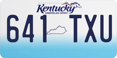 KY license plate 641TXU