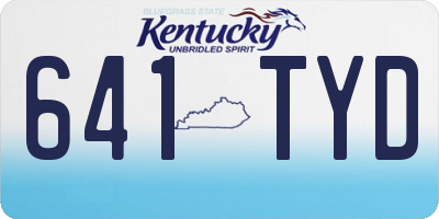 KY license plate 641TYD