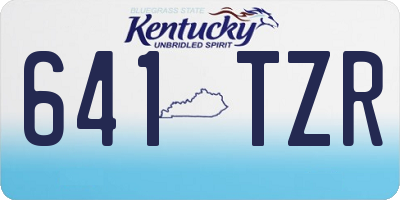 KY license plate 641TZR