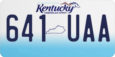 KY license plate 641UAA