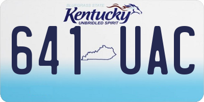 KY license plate 641UAC