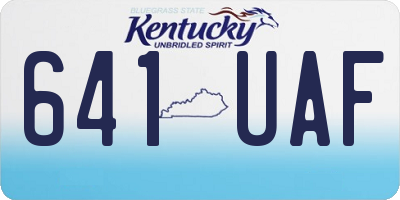 KY license plate 641UAF