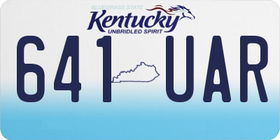 KY license plate 641UAR